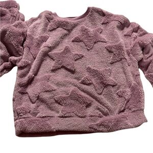 wonder nation Plush Star Sherpa Set in Mauve Pink